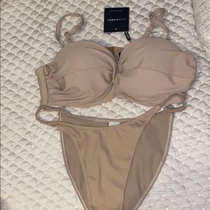 Beige Dali twisted bikini set from jluxlabel